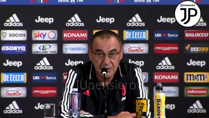 Conferenza stampa SARRI pre JUVENTUS-SPAL "Ronaldo, Higuain e Dybala possono giocare insieme, no alla difesa a 3, sul terzino sinistro, Emre Can e Barzagli..."- 27.09.2019