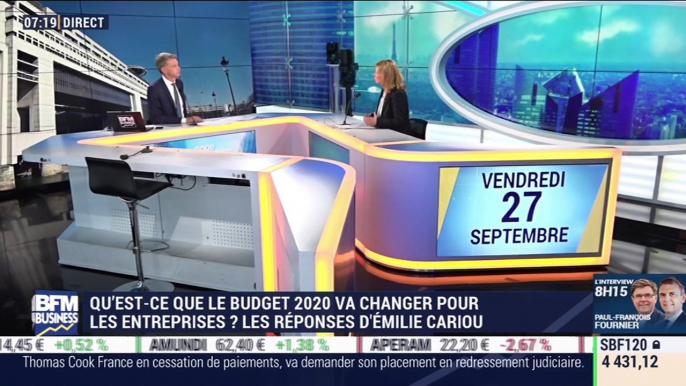 Ce que le budget 2020 change pour les entreprises, Emilie Cariou – 27/09