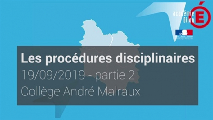 Les procédures disciplinaires - partie 2