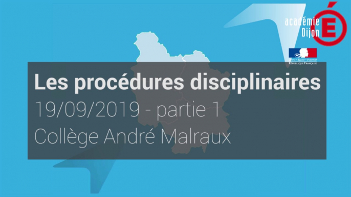 Les procédures disciplinaire - partie 1