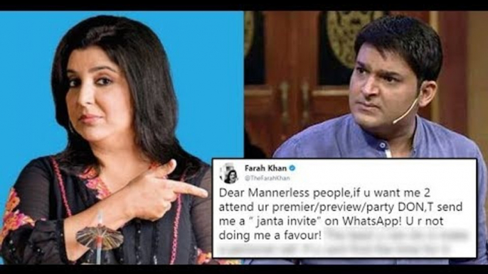 Farah Khan Calls Kapil Sharma MANNERLESS For Sending Firangi Invite Via JUST AN SMS!  | SpotboyE