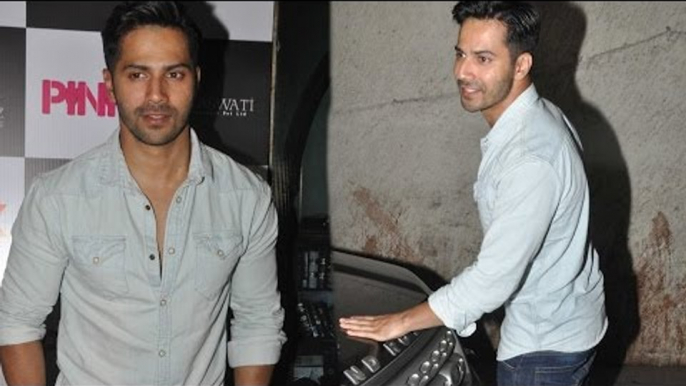 Spotted: Varun Dhawan with Girlfriend Natasha Dalal At Special screening of PINK