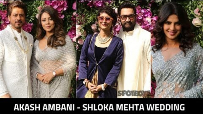 Shah Rukh Khan, Priyanka Chopra & Aamir Khan At Akash Ambani-Shloka Mehta Wedding 2019