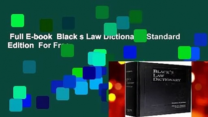 Full E-book  Black s Law Dictionary: Standard Edition  For Free