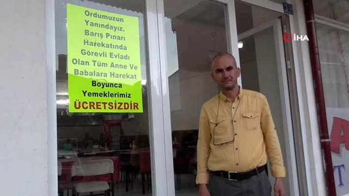 Lokanta sahibinden Barış Pınarı Harekatı'na katılan askerlerin ailelerine anlamlı destek