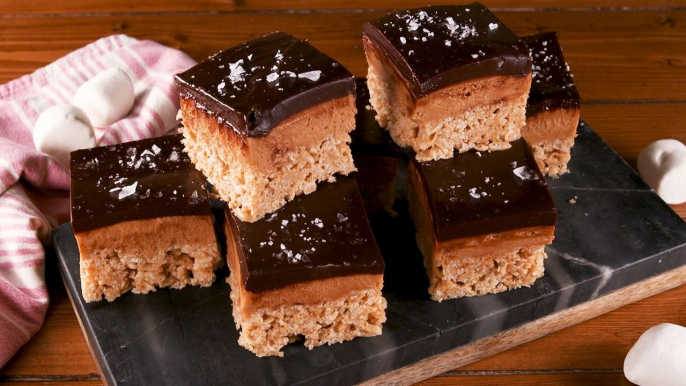 Peanut Butter Fans Need These Buckeye Rice Krispies Treats