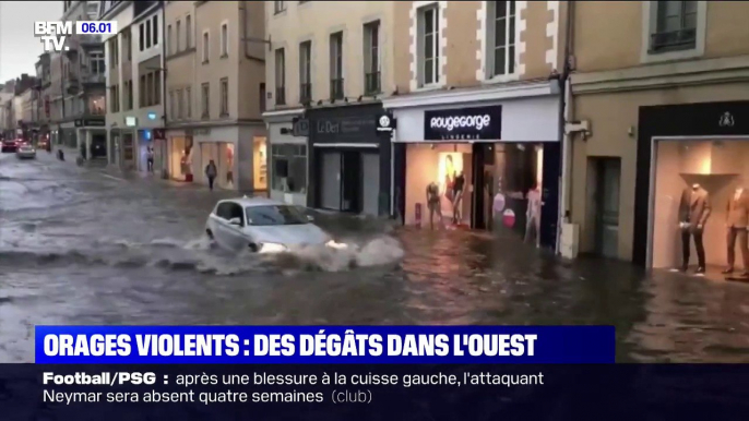 Arbre couché, toiture d'une école arrachée, rues inondées... De violents orages ont provoqué des dégâts dans l'ouest