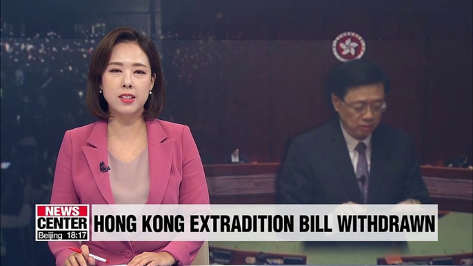 Hong Kong officially withdraws extradition bill; protesters call for more demands