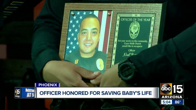 Phoenix police officer honored for saving baby's life