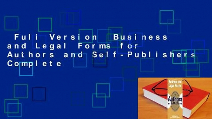 Full Version  Business and Legal Forms for Authors and Self-Publishers Complete