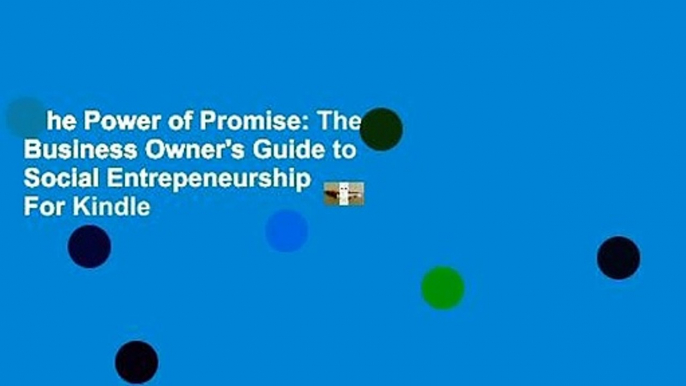 The Power of Promise: The Business Owner's Guide to Social Entrepeneurship  For Kindle