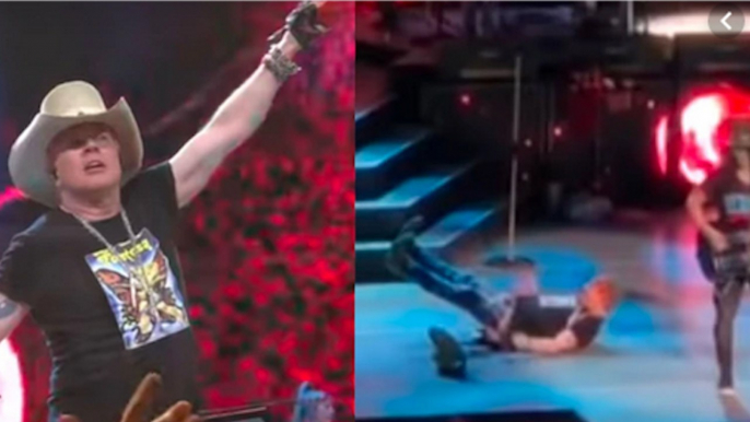 Axl Rose Nasty Fall : Guns N' Roses Concert in Las Vegas 2020