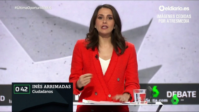 Minuto de oro de Inés Arrimadas (Cs): "Con un 2% de más voto a Ciudadanos podemos subir 20 escaños"