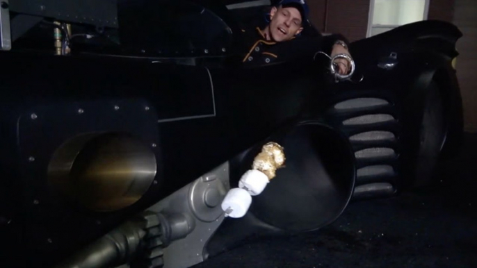 Batmobile + Sword = Nicely Roasted Marshmallows