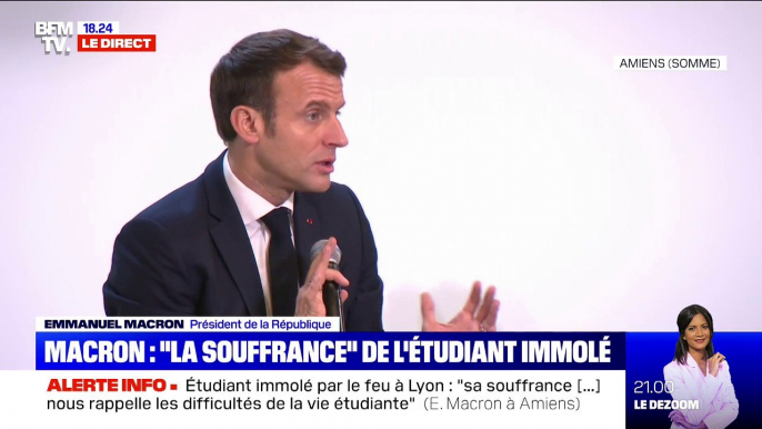 Baisse des APL: "Je sais les cinq euros d'APL, je le traîne comme un boulet" (Emmanuel Macron à Amiens)