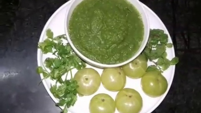 Green Chutney _ Hari Chutney _ Amla Chutney _ Amla Chutney With Dhania And Pudin