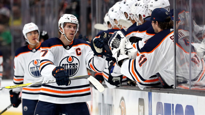 Connor McDavid scores to earn his 400th NHL point