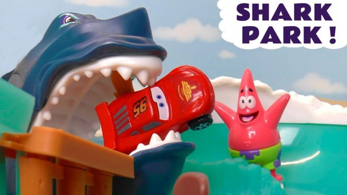 Hot Wheels Shark Park with Disney Pixar Cars 3 Lightning McQueen vs Toy Story 4 and Transofrmers Bumblebee in this Funling Races Full Episode English