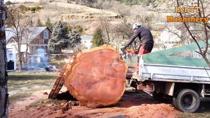 Most Difficulties Wood Cutting Chainsaw Machine, Extreme Biggest Tree Sawmill Machines Working