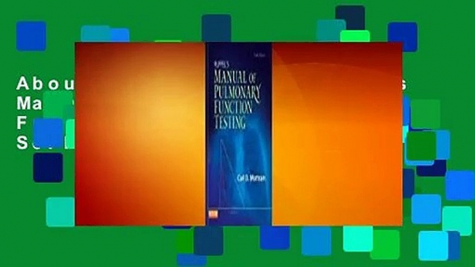 About For Books  Ruppel's Manual of Pulmonary Function Testing  Best Sellers Rank : #1