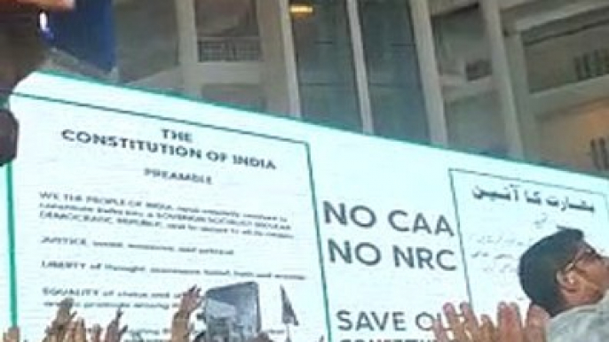 CAA NRC - ASADUDDIN OWAISI PLEDGE ON CONSTITUTION OF INDIA IN HYDERABAD - PROTEST CITIZEN SHIP ACT #CAA #NRC United muslim action committee darussalam Hyderabad public meeting