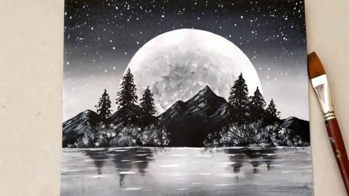 Black & White | Easy Landscape Painting for beginners | Acrylic Painting Technique | Acrylic Painting For Beginners | Easy Painting | Frozen II Elsa Drawing | Emma Watson | Harry Potter | Dawyne Johnson | John Cena Drawing | Drawing Tricks | Drawing Tips