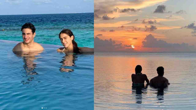 Sara Ali Khan enjoys New Year with brother Ibrahim Ali Khan in pool | FilmiBeat