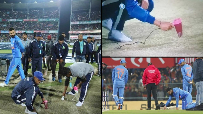 India vs Sri Lanka 1st T20I : Fans Trolls After Staff Use Hair Dryer To Dry Pitch || Oneindia Telugu