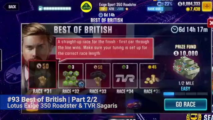 #93 CSR Racing 2 | Best of British | Part 2/2 | Lotus Exige Sport 350 Roadster & TVR Sagaris