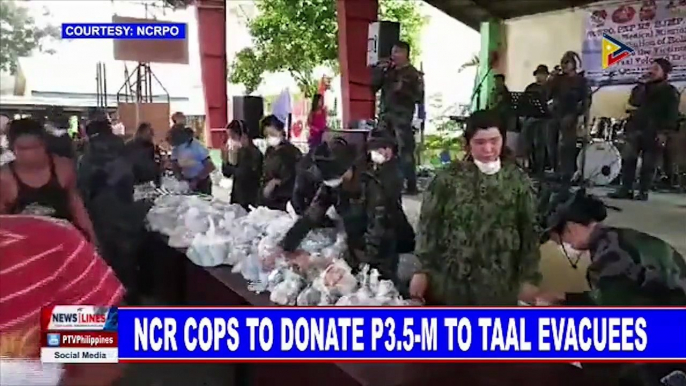 NCR cops to donate P3.5-M to Taal evacuees