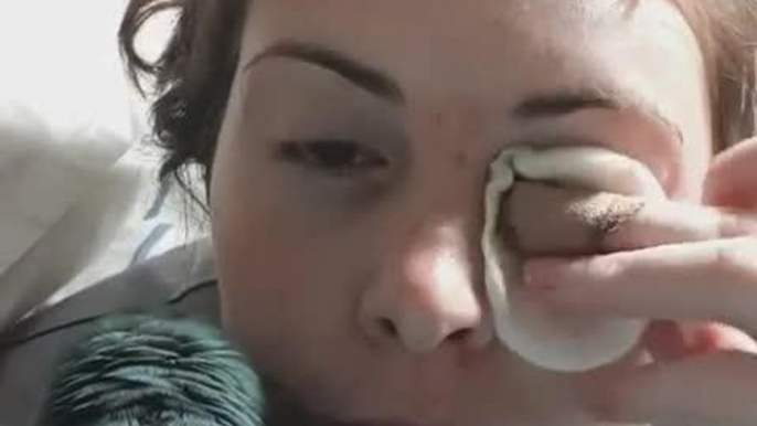 Parrot Lunges at Face Wipe When Owner Tries to Clean Face