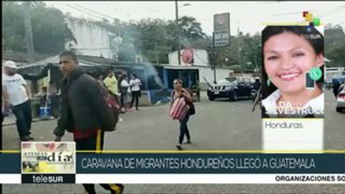 Caravana de migrantes hondureños atraviesa Guatemala rumbo a EE.UU.