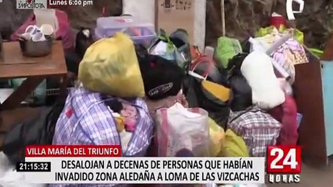 VMT: decenas de familias fueron desalojadas de la Loma de las Vizcachas