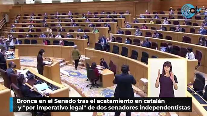 Bronca en el Senado tras el acatamiento en catalán y "por imperativo legal" de dos senadores independentistas