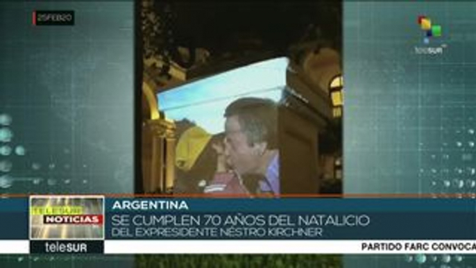 Pueblo argentino recuerda a Néstor Kirchner en su cumpleaños 70