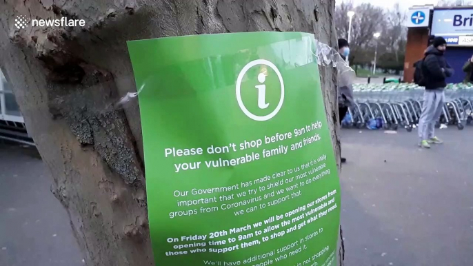 Tensions outside London supermarket as new policy prioritising vulnerable people angers customers