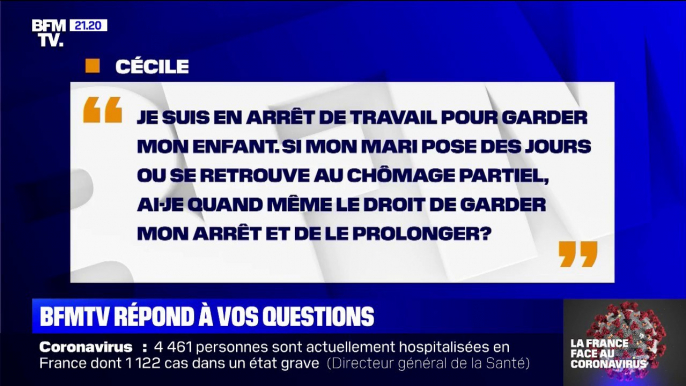 Je suis en arrêt pour garder mon enfant. Si mon mari pose des jours, puis-je garder cet arrêt?