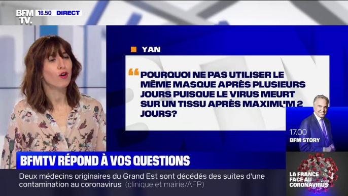 Peut-on utiliser le même masque après plusieurs jours? BFMTV répond à vos questions