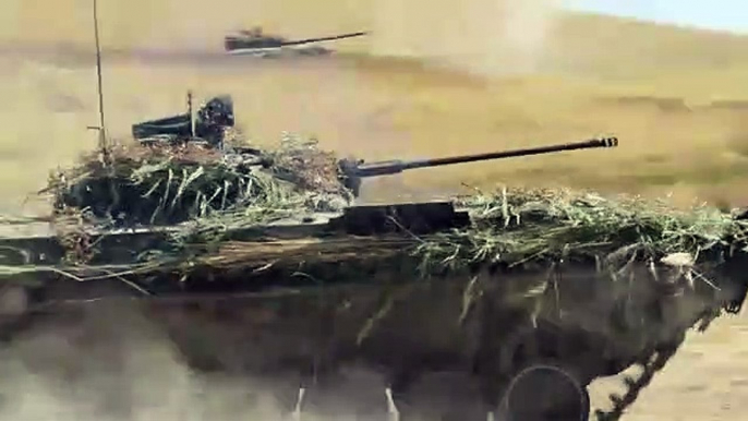 Georgian Defense Force T-72 and BMP-2 Infantry Fighting Vehicles Live Fire