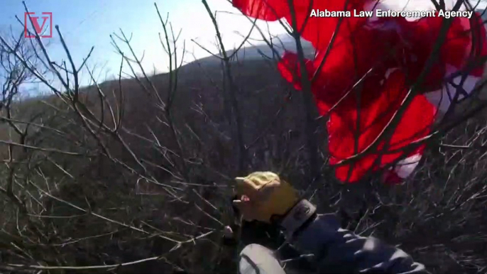 Dramatic Video Shows Helicopter Team Rescuing Paraglider Stuck in Tree