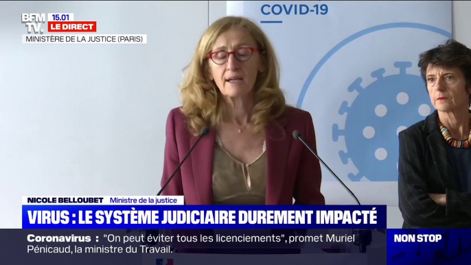 Nicole Belloubet annonce "deux cas de coronavirus confirmés dans deux juridictions" au ministère de la Justice