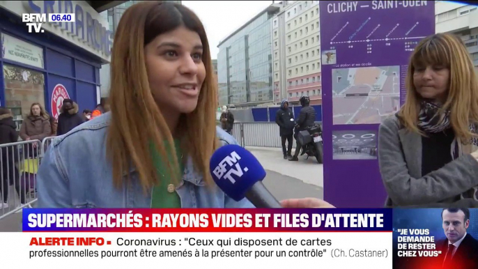 Dans les supermarchés, les rayons se vident et les files d'attente s'allongent