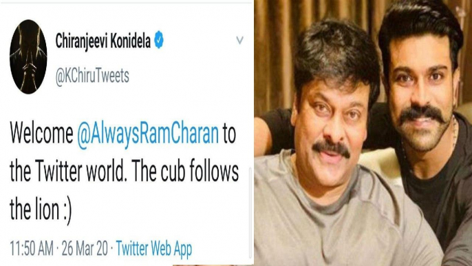 Megastar Chiranjeevi Welcomes Ram Charan Into Twitter In Mega Style | Ram Charan Into Twitter