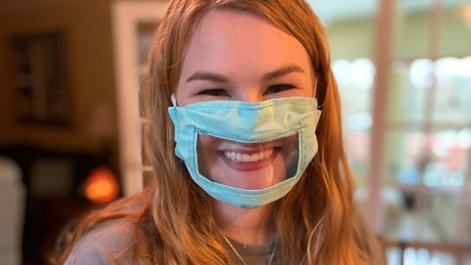 This 21-year-old woman designed reusable masks for people who are deaf or hard of hearing