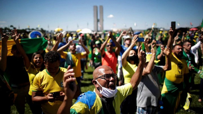 Brazil's Bolsonaro headlines anti-democratic rally amid alarm over handling of coronavirus