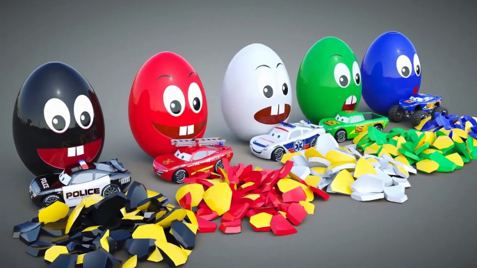 Learn Colors With Animal - Vehicles and Surprise Eggs! 3D Opening Kinder Surprise Egg with Magic Cars and Trucks Toys