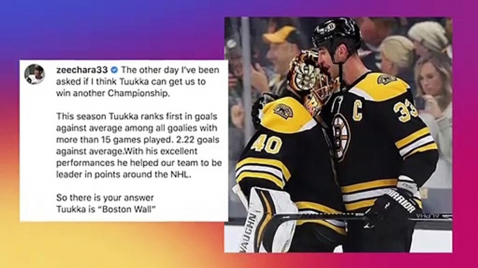 Zdeno Chara says Tuukka Rask can win a championship for Bruins