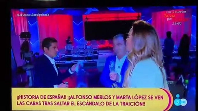 Tenso cara a cara entre Marta López y Alfonso Merlos en los platós de Telecinco