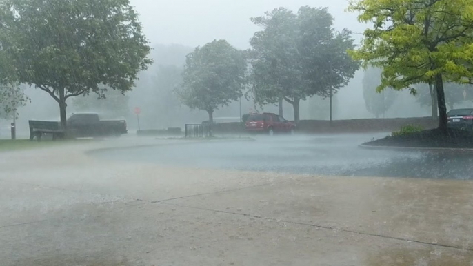 Morning thunderstorm brings wind and rain