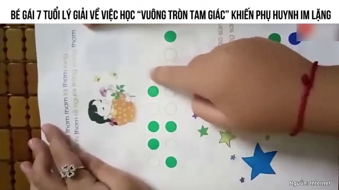 BÉ GÁI 7 TUỔI LÝ GIẢI VỀ VIỆC HỌC “VUÔNG TRÒN TAM GIÁC” KHIẾN PHỤ HUYNH IM LẶNG